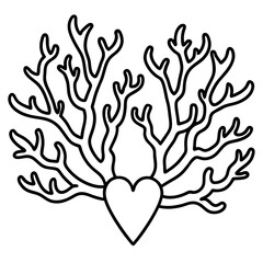 Whimsical Heart and Reef Line Design