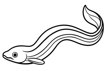 Minimalist Eel Line Art