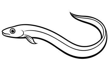 Minimalist Eel Line Art