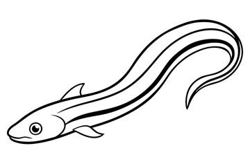 Minimalist Eel Line Art