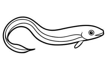 Minimalist Eel Line Art