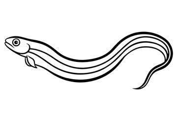 Minimalist Eel Line Art