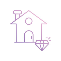 Precious House icon vector stock illustration