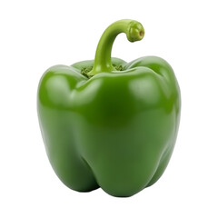 Green bell pepper isolated on transparent background PNG