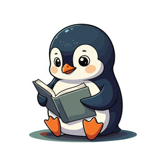 Cute Penguin Standing Cartoon Vector Icon Illustration Animal Nature Icon Isolated Flat Vector
