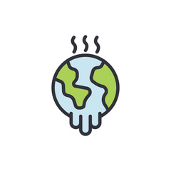 Melted earth colored icons, minimalist vector illustration ,simple transparent graphic element .Isolated on white background