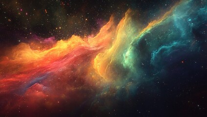 Fototapeta premium Cosmic nebula swirling with vibrant colors