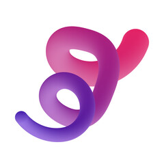 Obraz premium Rounded Modern Gradient Wave