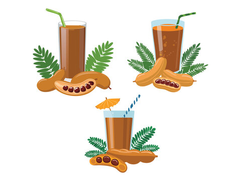 vector illustration of a mexican drink Tamarindo (Tamarind-Flavored Drink)