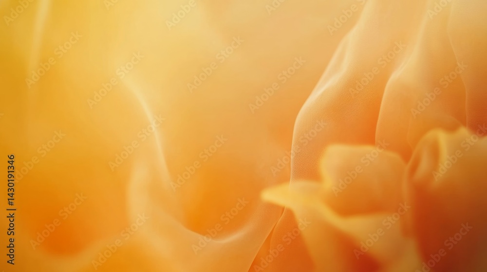 Fototapete sheer fabric gently flows with a delicate pale flower in the foreground, creating an ethereal atmosp