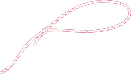 Girly Cowgirl Coquette Rope Valentine Outline Illustration