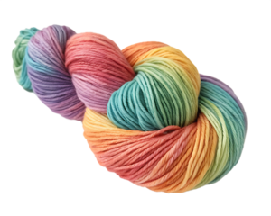 yarn bundle on white background PNG. AI GENERATED