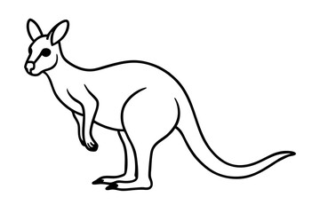 Minimalist Kangaroo Line Art