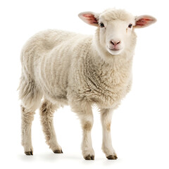 Fototapeta premium Adorable Fluffy Lamb A Close-Up Portrait of a Young Sheep