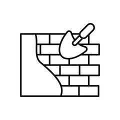 Wall Construction icon vector stock illustration