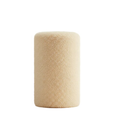 A Soft, Cylindrical Foam Roller, Ideal for Yoga and Physical Therapy, on transparent Background, Featuring a Creamy Beige Texture