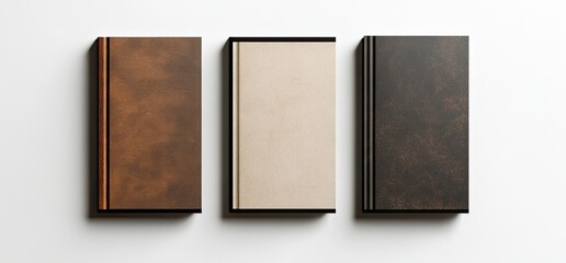 Three Blank Book Covers in Different Tones