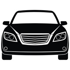 Obraz premium Front View Of A Sedan Car Vector – Modern Vehicle Illustration for Automotive, Transport & Design Projects
