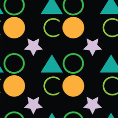 Geometric shapes pattern background in black for abstract modern design