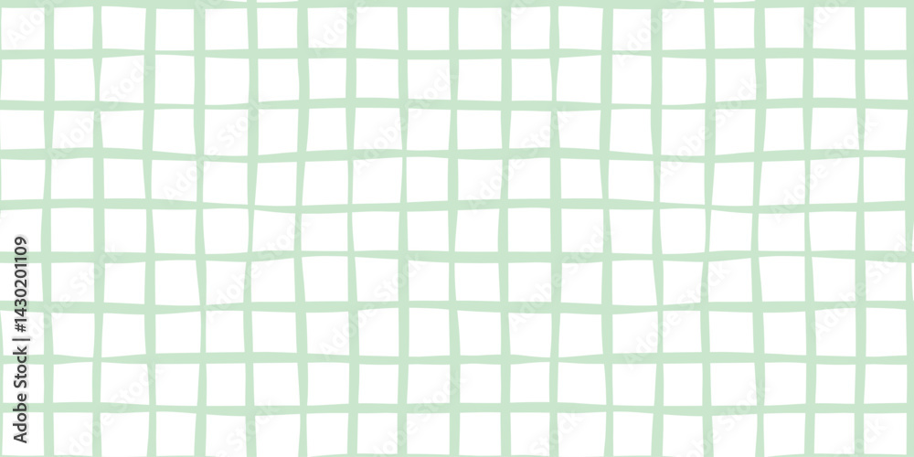 Poster spring minimalist light mint green modern grid check plaid retro inspired vector pattern print, seam