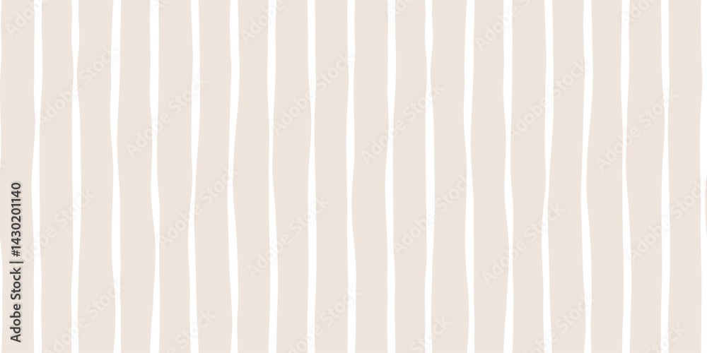 Poster minimalist soft neutral beige wavy rugged vertical stripes, elegant modern background vector pattern