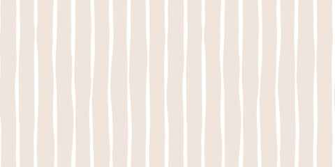 Minimalist soft neutral beige wavy rugged vertical stripes, elegant modern background vector pattern design