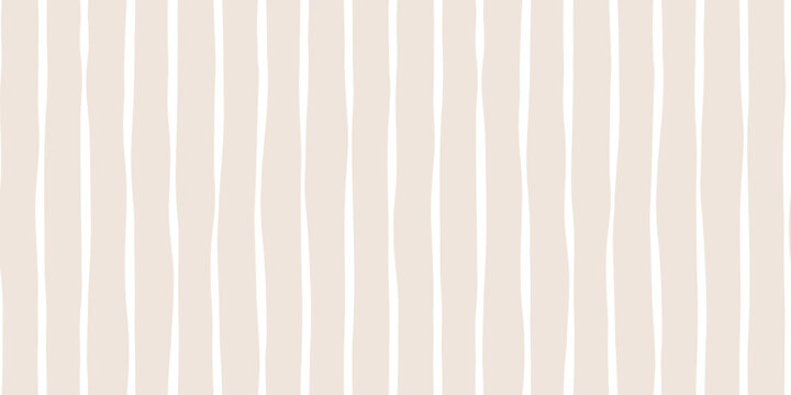 Minimalist soft neutral beige wavy rugged vertical stripes, elegant modern background vector pattern design