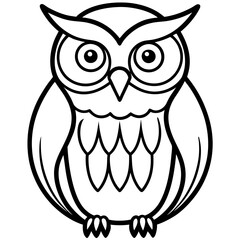 Minimalist Owl Line Art