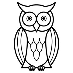 Minimalist Owl Line Art
