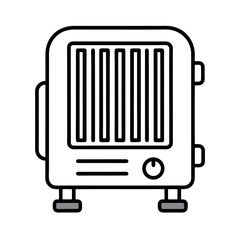 outline of a heater with white background