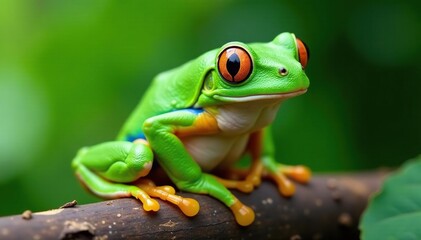 Green tree frog, perched on white, vibrant skin, background, nature photography, wildlife photography