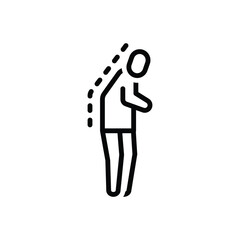 Black  line icon for posture