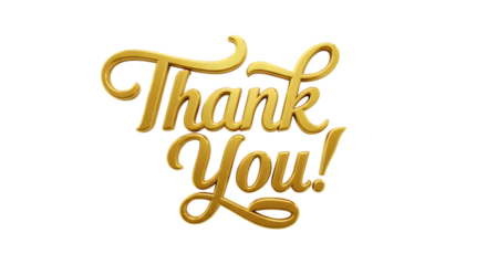 Thank You Text Isolated on White Background