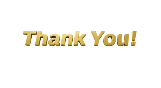 Thank You Text Isolated on White Background