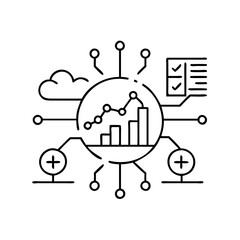 big data icon, big data line art - simple line art of big data, perfect for big data logos and icons