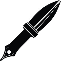 Ink Pen Silhouette Vector – Simple Black Writing Tool Illustration