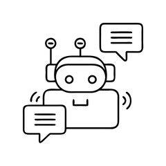 chatbot icon, chatbot line art - simple line art of chatbot, perfect for chatbot logos and icons