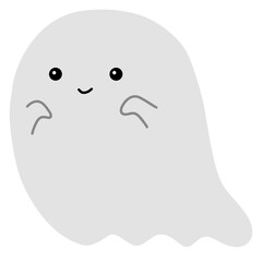 Obraz premium Adorable Cartoon Ghost – Cute Halloween Character Vector Illustration