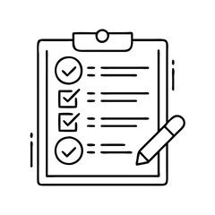 compliance checklist icon, compliance checklist line art - simple line art of compliance checklist, perfect for compliance checklist logos and icons