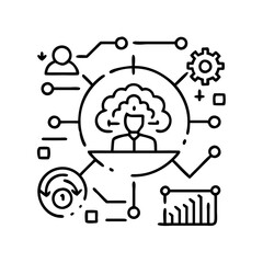 digital transformation icon, digital transformation line art - simple line art of digital transformation, perfect for digital transformation logos and icons
