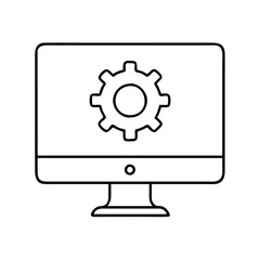 display settings icon, display settings line art - simple line art of display settings, perfect for display settings logos and icons