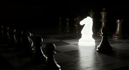 White Knight Strategy on Chessboard