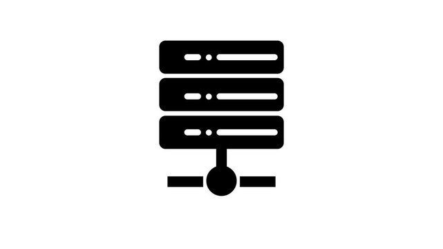 server glyphs icon animation on white background.