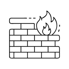 firewall icon, firewall line art - simple line art of firewall, perfect for firewall logos and icons