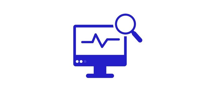Computer monitoring and network icon animation.