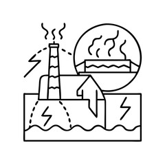 geothermal energy icon, geothermal energy line art - simple line art of geothermal energy, perfect for geothermal energy logos and icons