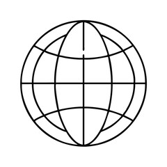 globe icon, globe line art - simple line art of globe, perfect for globe logos and icons