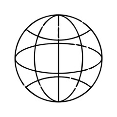 globe icon, globe line art - simple line art of globe, perfect for globe logos and icons