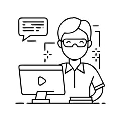 it specialist icon, it specialist line art - simple line art of it specialist, perfect for it specialist logos and icons