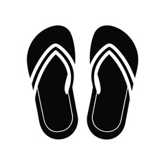 Casual Slippers with Open Toe Silhouette Vector Illustration